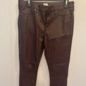 Cache Brown Skinny Metallic Pants Size 8